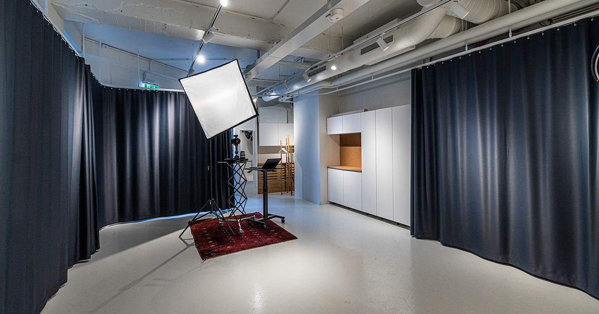 Studio interior used for professional headshots and business portraits